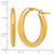 14K Yellow Gold Polished Knife-Edge 4 mm X 30 mm Puffed Oval Hoop Earrings, 30.35 mm Long - View 3