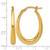 14K Yellow Gold Polished 4 mm X 30 mm Graduated Puffed Oval Hoop Earrings - View 3