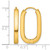 14K Yellow Gold Polished 3.25 mm Oval Square Tube Hinged Hoop Earrings, 26 mm Long - View 3