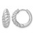 Rhodium-Plated 14K White Gold Polished Twisted Tapered Hinged Hoop Earrings, 15.5 mm