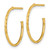 14K Yellow Gold Polished 1.2 x 20 mm Diamond-Cut Solid C-Hoop Post Earrings - View 2