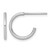 Rhodium-Plated 14K White Gold Polished 1.5 x 14 mm Solid C-Hoop Post Earrings