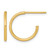 14K Yellow Gold Polished 1.5 x 16 mm Solid C-Hoop Post Earrings