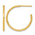 14K Yellow Gold Polished 1.5 x 25 mm Solid C-Hoop Post Earrings