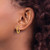 14K Yellow Gold Polished 2.0 x 15 mm Tube C-Hoop Post Earrings - View 4