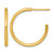 14K Yellow Gold Polished 2.0 x 25 mm Tube C-Hoop Post Earrings