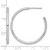 Rhodium-Plated 14K White Gold Polished 2.0 x 35 mm Tube C-Hoop Post Earrings - View 3