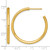 14K Yellow Gold Polished 2.5 x 35 mm Tube C-Hoop Post Earrings - View 3