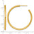 14K Yellow Gold Polished 2.5 x 40 mm Tube C-Hoop Post Earrings - View 3