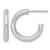 Rhodium-Plated 14K White Gold Polished 3.0 x 20 mm Tube C-Hoop Post Earrings