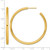 14K Yellow Gold Polished 3.0 x 50 mm Tube C-Hoop Post Earrings - View 3