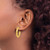 14K Yellow Gold Polished 4.0 x 25 mm Tube C-Hoop Post Earrings - View 4