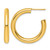 14K Yellow Gold Polished 4.0 x 30 mm Tube C-Hoop Post Earrings