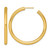 14K Yellow Gold Polished 4.0 x 50 mm Tube C-Hoop Post Earrings