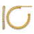 14K Yellow Gold with White Rhodium Polished Diamond-Cut Twisted 2.75 mm Tube C-Hoop Post Earrings, 23.5 mm Long