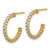 14K Yellow Gold with White Rhodium Polished Diamond-Cut Twisted 2.75 mm Tube C-Hoop Post Earrings, 20 mm Long - View 2