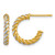 14K Yellow Gold with White Rhodium Polished Diamond-Cut Twisted 2.75 mm Tube C-Hoop Post Earrings, 15.5 mm Long