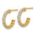 14K Yellow Gold with White Rhodium Polished Diamond-Cut Twisted 2.75 mm Tube C-Hoop Post Earrings, 15.5 mm Long - View 2