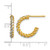 14K Yellow Gold with White Rhodium Polished Diamond-Cut Twisted 2.75 mm Tube C-Hoop Post Earrings, 15.5 mm Long - View 3