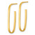 14K Yellow Gold Polished Long Oval 2 mm Tube Hoop Post Earrings, 33 mm Long - View 2