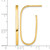14K Yellow Gold Polished Long Oval 2 mm Tube Hoop Post Earrings, 33 mm Long - View 3