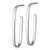 14K Yellow Gold White Rhodium-Plated Polished Long Oval 2 mm Tube Hoop Post Earrings, 33 mm Long - View 2
