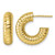 14K Yellow Gold Hollow Polished 5.00 mm Textured Tube C-Hoop Post Earrings, 17.5 mm Long