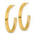 14K Yellow Gold Hollow Polished and Diamond-Cut 3.00 x 25 mm Tube C-Hoop Post Earrings - View 2