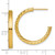 14K Yellow Gold Hollow Polished and Diamond-Cut 3.00 x 25 mm Tube C-Hoop Post Earrings - View 3