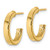 14K Yellow Gold Hollow Polished and Diamond-Cut 3.00 x 15 mm Tube C-Hoop Post Earrings, 15.25 mm Long - View 2