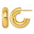 14K Yellow Gold Hollow Polished 6.00 x 20 mm Tube C-Hoop Post Earrings, 19.5 mm Long