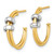Rhodium-Plated 14K Two-Tone Gold Polished with Rings Double C-Hoop Post Earrings, 18.75 mm - View 2
