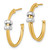Rhodium-Plated 14K Two-Tone Gold Polished with Rings Double C-Hoop Post Earrings, 23.5 mm - View 2