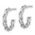 14K Yellow Gold White Rhodium-Plated Polished Woven Braid 3 x 15 mm C-Hoop Post Earrings - View 2
