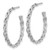 14K Yellow Gold White Rhodium-Plated Polished Woven Braid 3 x 29 mm C-Hoop Post Earrings - View 2