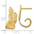 14K Yellow Gold Hollow Brushed And Textured Curled Leaf Post Drop Earrings, 23.5 mm - View 3