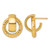14K Yellow Gold Hollow Polished and Twisted Doorknocker C-Hoop Stud Earrings, 18 mm