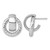 14K Yellow Gold Hollow with White Rhodium-Plated Polished and Twisted Doorknocker C-Hoop Stud Earrings, 18 mm