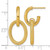 14K Yellow Gold Hollow Polished and Textured Oval Dangle C-Hoop Post Drop Earrings, 30 mm - View 3