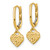 14K Yellow Gold Polished Diamond-Cut Heart Dangle Leverback Drop Earrings, 24.4 mm - View 2
