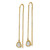 14K Yellow Gold Polished Mother of Pearl Heart Cable Chain Threader Drop Earrings, 48.6 mm - View 2