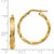 14K Yellow Gold Hollow Satin and Polished Scalloped Edge Hoop Earrings, 27 mm - View 4
