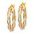 14K Yellow Gold Hollow with White & Rose Rhodium-Plated Textured Twisted Hoop Earrings, 23 mm - View 2