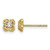 14K Yellow Gold Hollow with Rhodium Center Floral Shape Stud Earrings, 5.75 mm