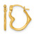 14K Yellow Gold Hollow Polished Heart Shape Hoop Earrings, 15 mm