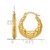 14K Yellow Gold Hollow Polished Heart Scalloped Round Hollow Hoop Earrings, 17 mm - View 3