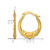 14K Yellow Gold Hollow Polished Brushed and Diamond-Cut Heart Scalloped Hollow Hoop Earrings, 16.6 mm - View 3