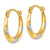14K Yellow Gold Hollow with White Rhodium Polished 2 mm Hollow Hoop Earrings, 14 mm Long - View 2