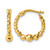 14K Yellow Gold Polished Diamond-Cut Graduated Beaded Hoop Earrings, 16 mm