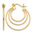14K Yellow Gold Polished Circles Hoop Earrings, 25 mm